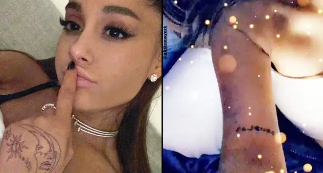 Ariana Grande selfie/new tattoo