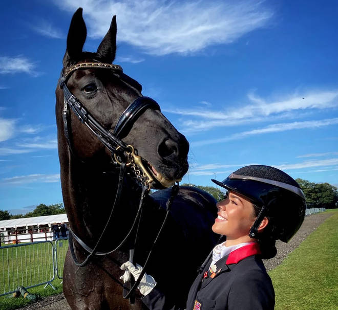 Gemma Owen and her black horse