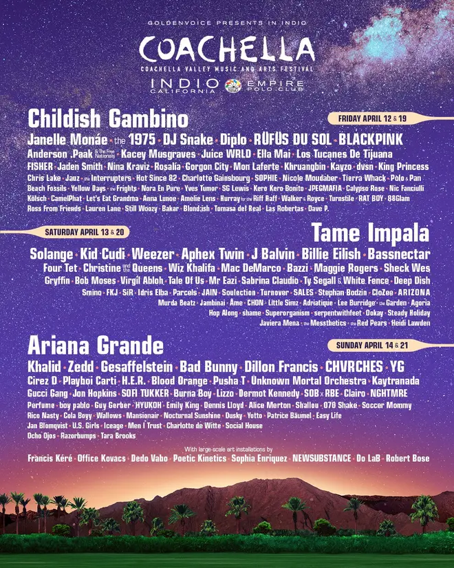 The full Coachella 2019 line-up.