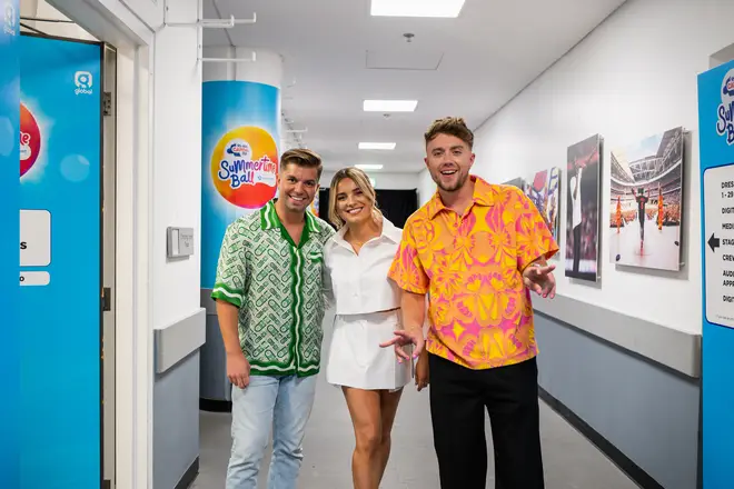 Capital Breakfast's Roman Kemp, Sonny Jay and Sian Welby backstage at STB