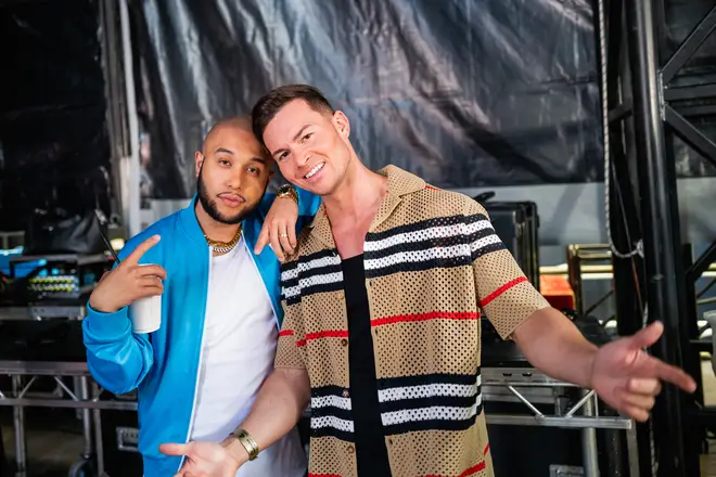 Jax Jones and Joel Corry backstage at Capital's STB