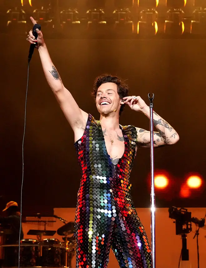 Harry Styles mostly turns to Gucci for his on-stage outfits