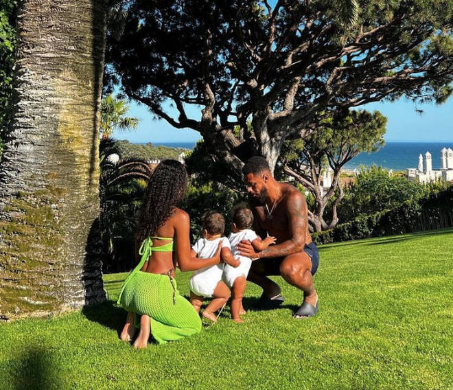 Leigh-Anne Pinnock and Andre Gray with their twin babies
