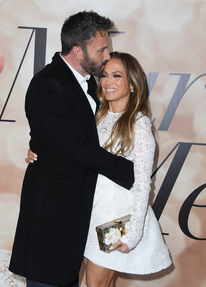 Jennifer Lopez was first seen with her engagement ring in April 2022