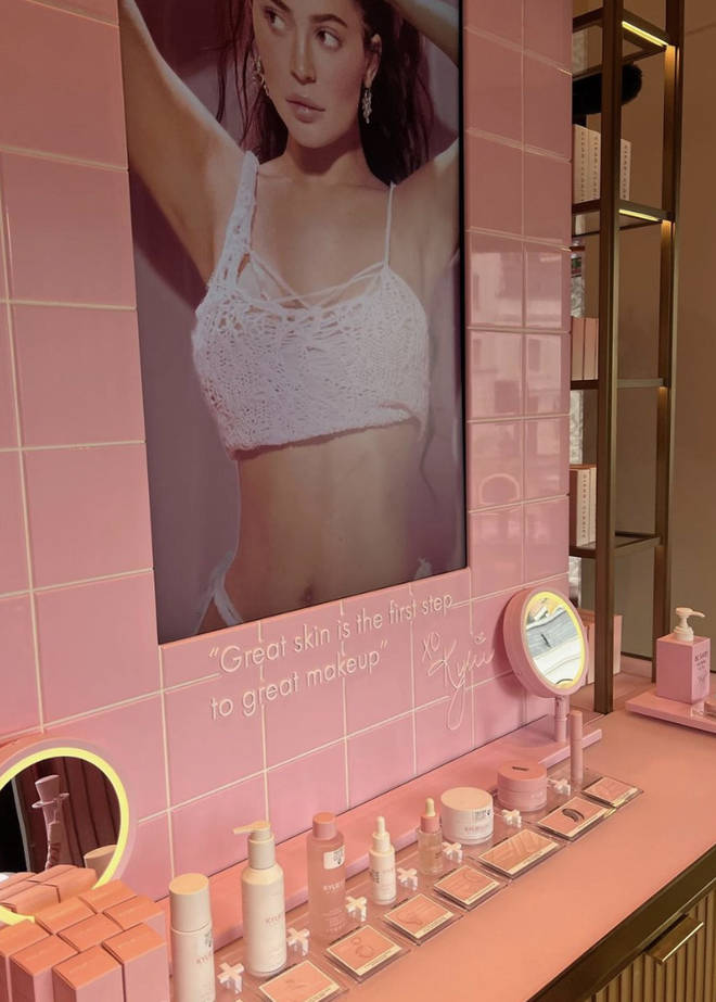 Kylie Jenner checked out the Kylie Cosmetics range in Harrods