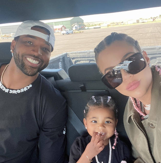 Khloé Kardashian and Tristan Thompson with daughter True