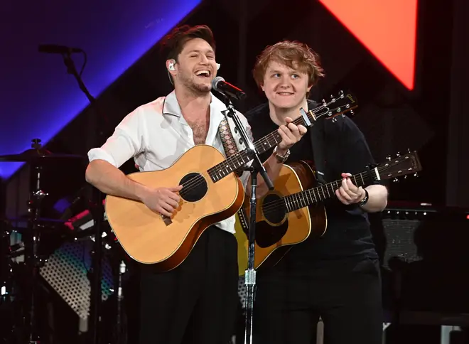 Lewis and Niall sang their own bops during a busking sesssion