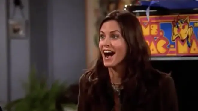Monica Geller was excited to unwrap her new gift.