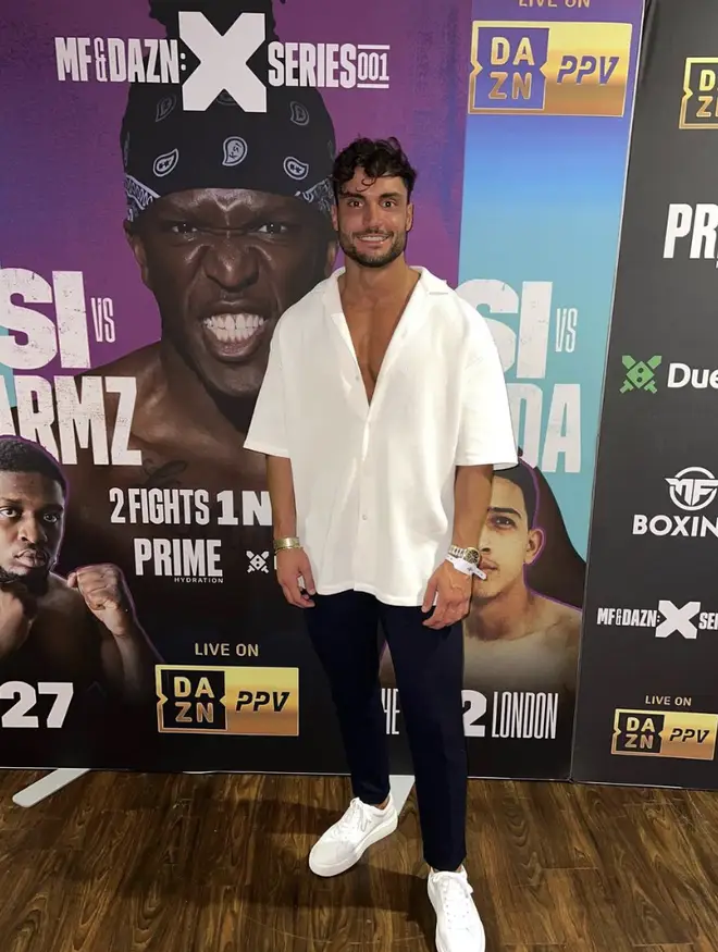 Davide broke his silence after allegedly leaving the boxing event with two girls