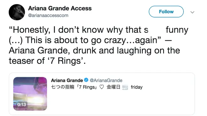 Fans have uncovered what she can be heard saying in 7 Rings teaser
