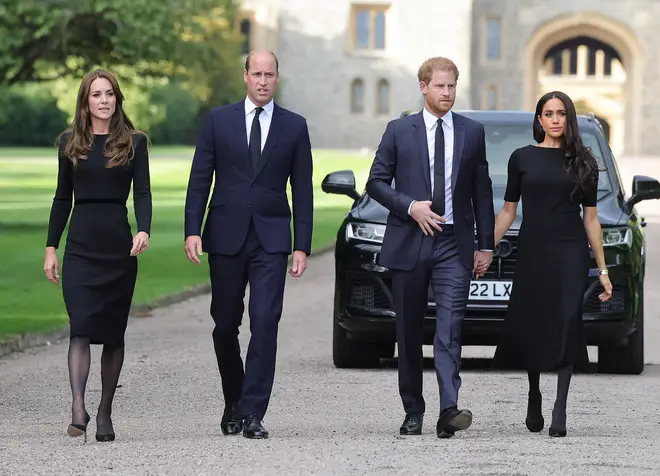 The Prince and Princess of Wales and the Duke and Duchess of Sussex may have some of their children with them at the Queen's funeral