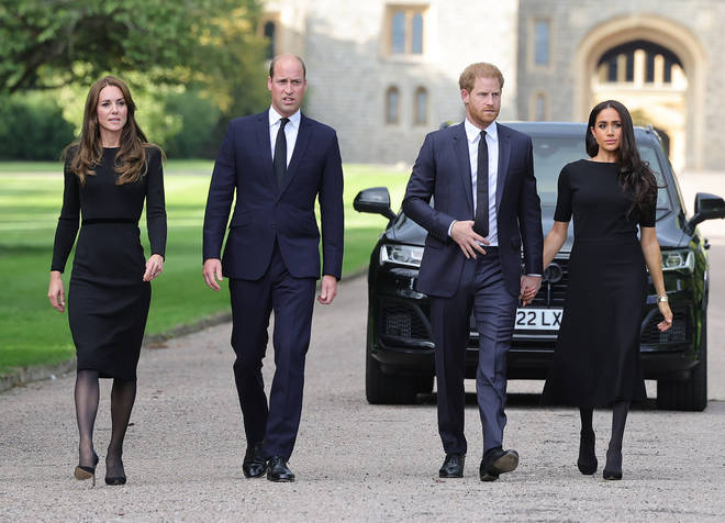 The Prince and Princess of Wales and the Duke and Duchess of Sussex may have some of their children with them at the Queen's funeral