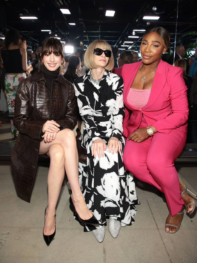Anne Hathaway, Anna Wintour and Serena Williams at New York Fashion Week