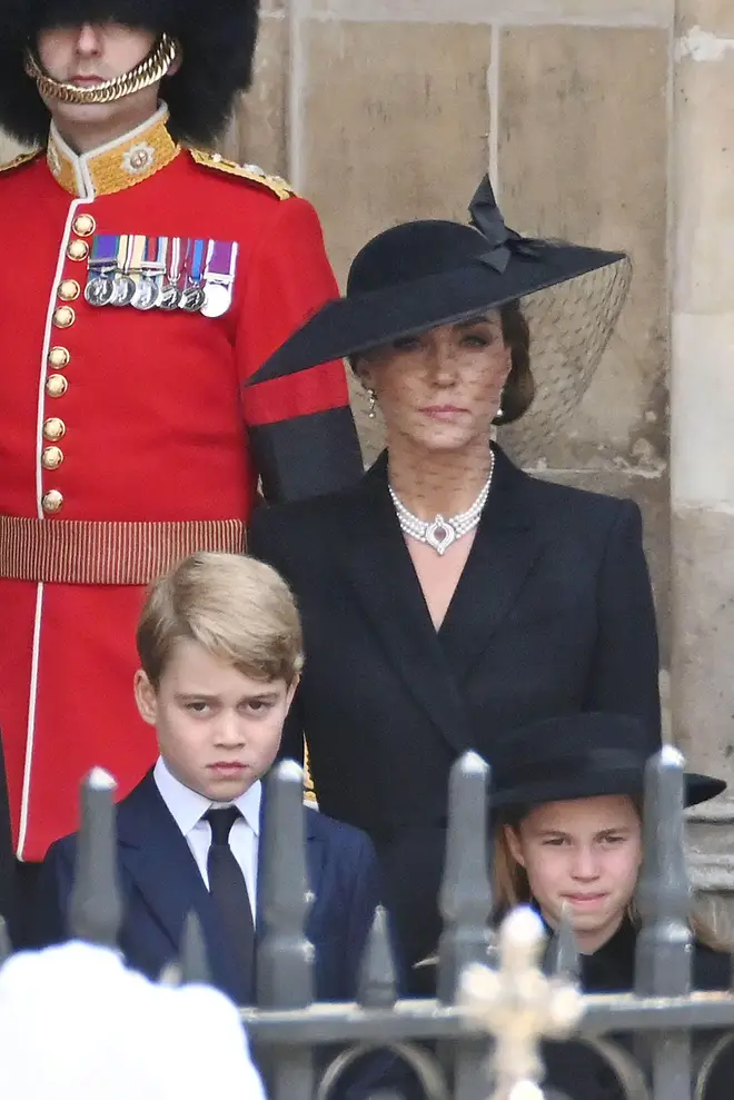 Prince George and Princess Charlotte with their mum, the Princess of Wales