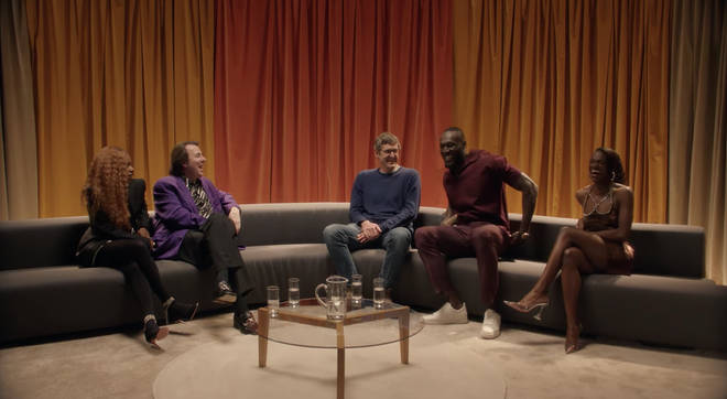 Zeze Millz, Jonathan Ross, Louis Theroux and Dina Asher-Smith in Stormzy's 'Mel Made Me Do It'