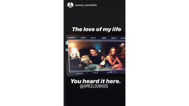 Connor Swindells declaring his love to Aimee Lou Wood on Instagram