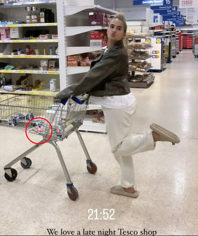 Molly-Mae Hague fans spotted a pink rattle in her shopping trolley