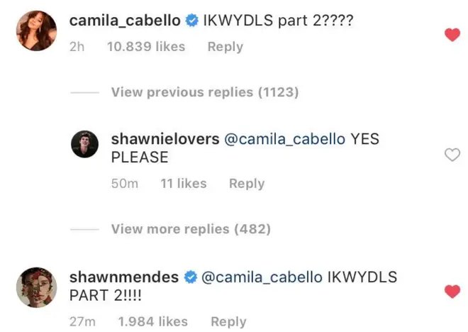 Shawn Mendes and Camila Cabello tease 'IKWYDLS2'