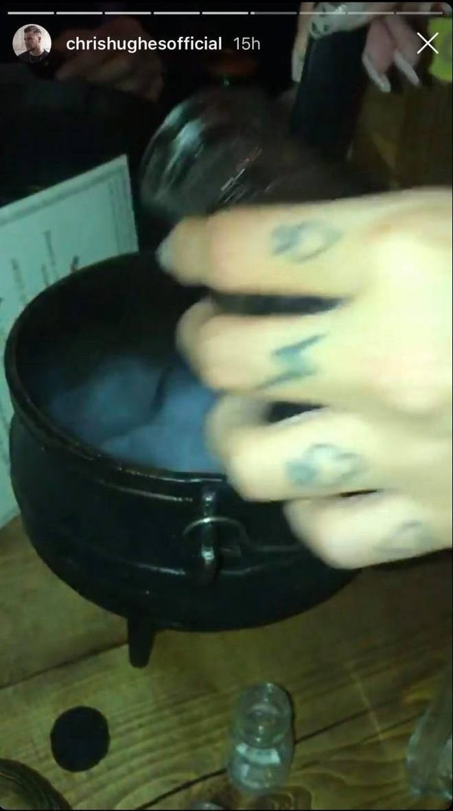 Chris Hughes posted a video showing Jesy Nelson's hand tattoos from their date night.