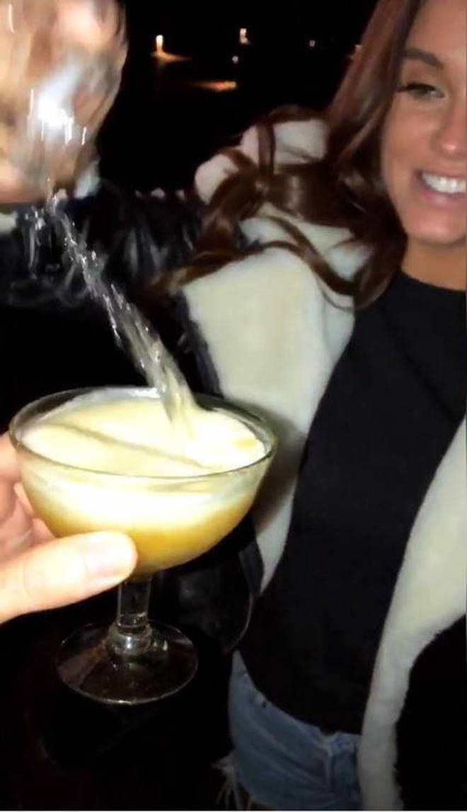 Ercan Ramadan shared a video of Vicky pouring a shot into a Pornstar Martini cocktail.