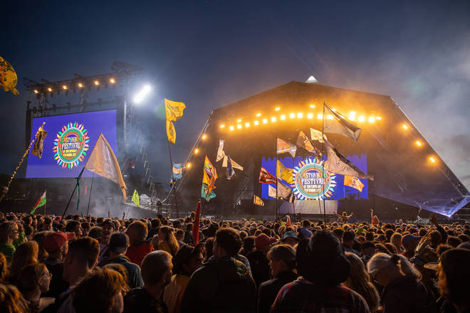Billie Eilish performs on the main Pyramid Stage at the 2022 Glastonbury Festival