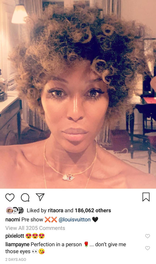 Liam Payne comments on Naomi Campbell's Instagram