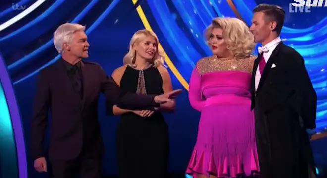 Philip Scofield and Holly Willoughby try to calm Gemma Collins down on Dancing On Ice