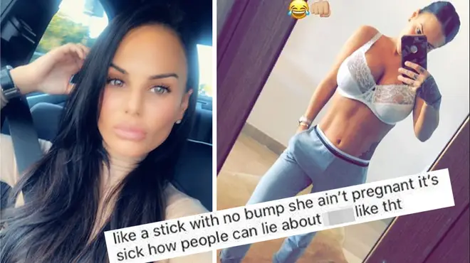 Chantelle Connelly launched a foul-mouthed rant at a fan who accused her of faking her pregnancy.