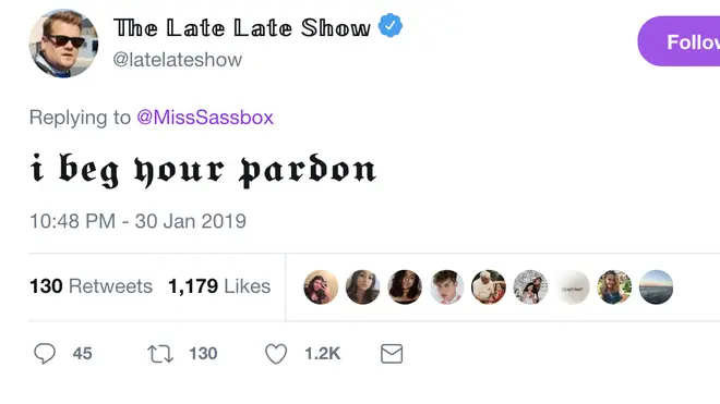 The Late Late Show reply to Taylor Swift Carpool Karaoke speculation