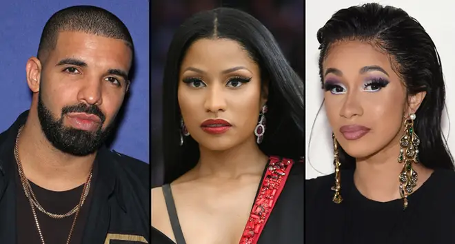 Drake, Nicki Minaj and Cardi.