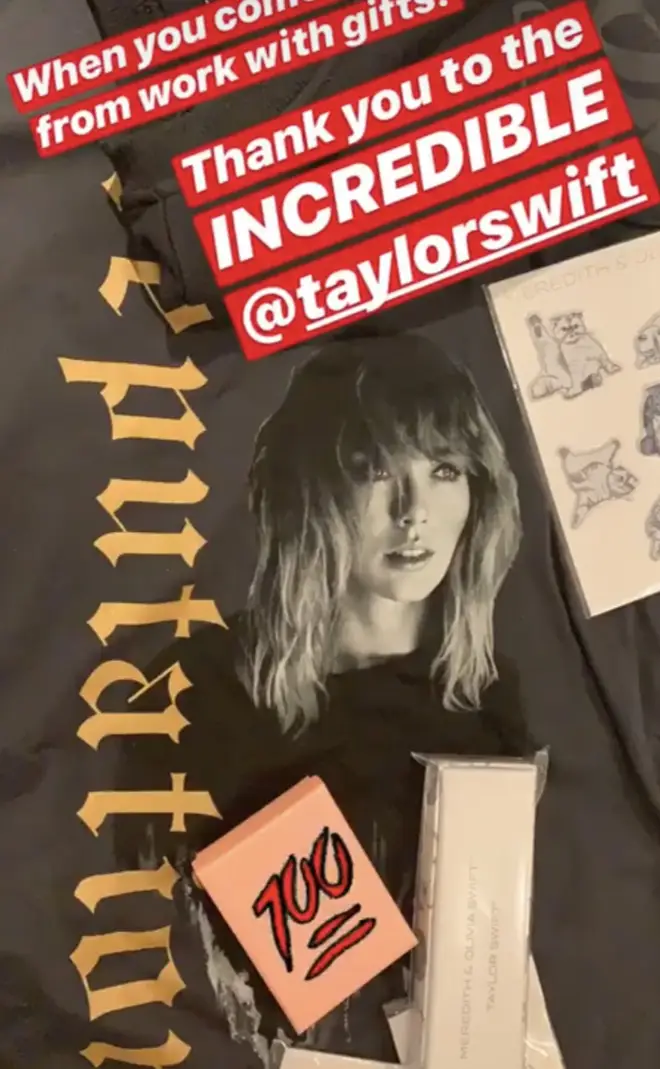 Eric Underwood shows off his gifts from Taylor Swift