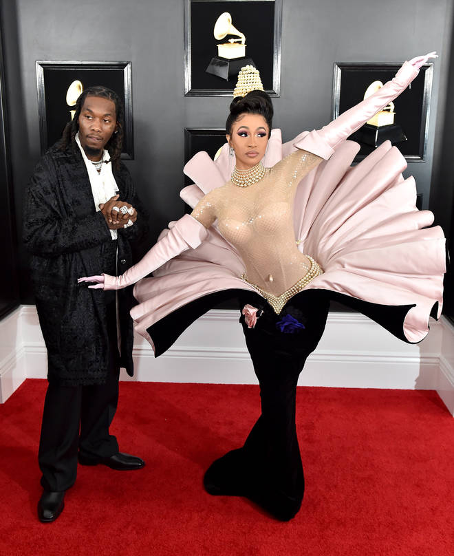 Cardi B reunited with Offset for the 2019 GRAMMY red carpet
