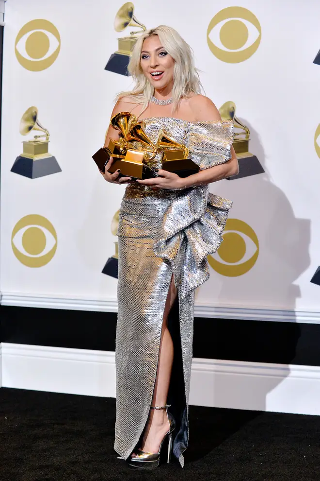 Lady Gaga gave an emotional speech as she collected her GRAMMY awards.