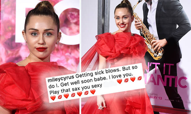 Miley Cyrus represents her husband at premier for 'Isn't It Romantic'