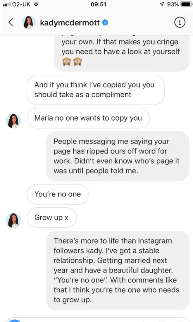 Maria Fowler and Kady McDermott exchanged a war of words on social media