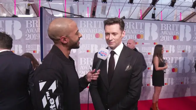 Hugh Jackman spoke to Capital's Marvin Humes on the red carpet of the BRITs