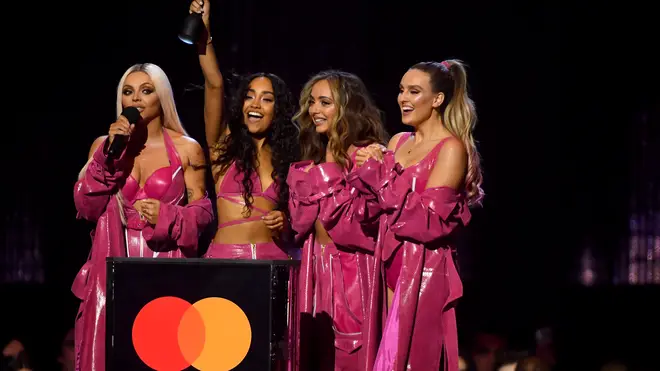 Little Mix celebrated their BRITs win.