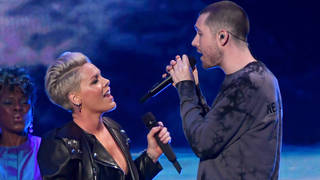 Bastille's Dan Smith performed with Pink at the 2019 BRITs