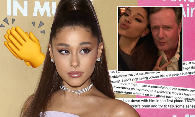 Ariana Grande shared a lengthy Twitter rant defending her meeting with Piers Morgan
