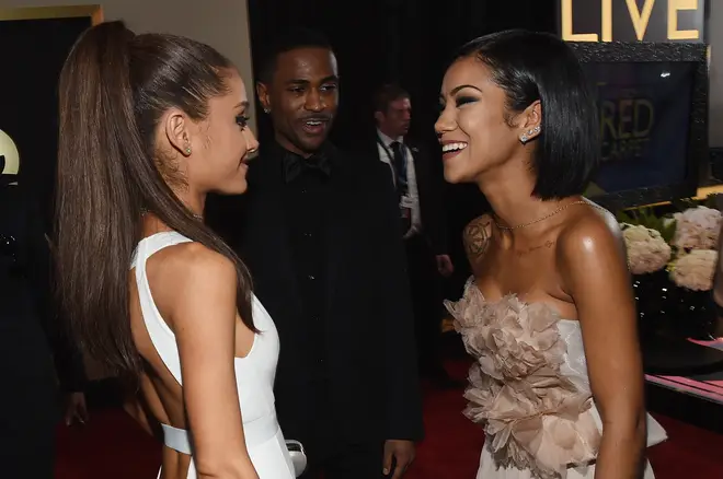 Ariana Grande, Big Sean and Jhene Aiko at the Grammys in 2015