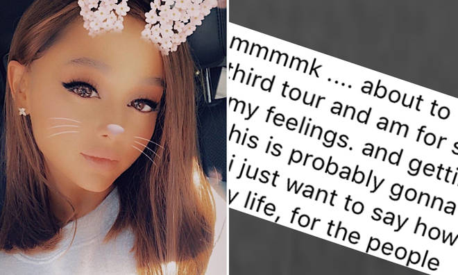 Ariana Grande shared an emotional Instagram post ahead of her tour