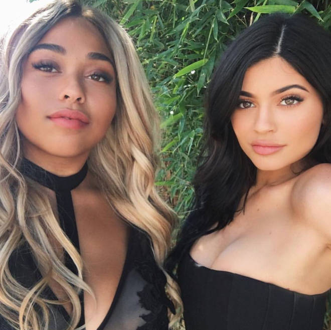 Jordyn Woods and Kylie Jenner in 2016 on set of a photo shoot
