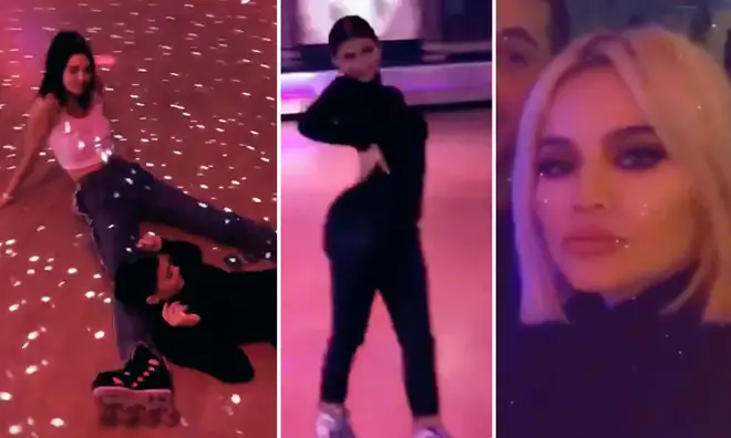 The Kardashian sisters reunited for a roller disco