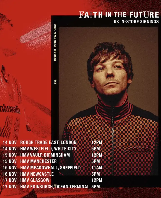 Louis Tomlinson will be doing album signings across the UK