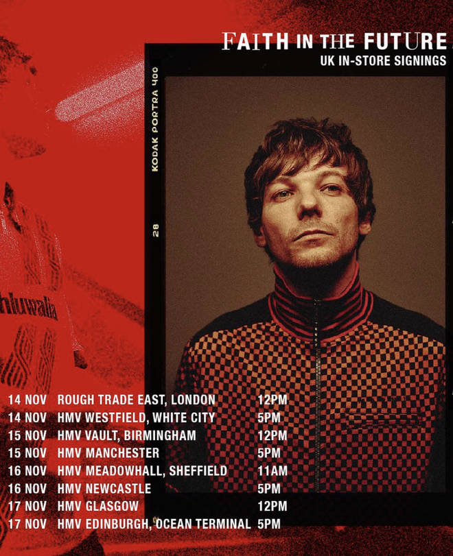 Louis Tomlinson will be doing album signings across the UK