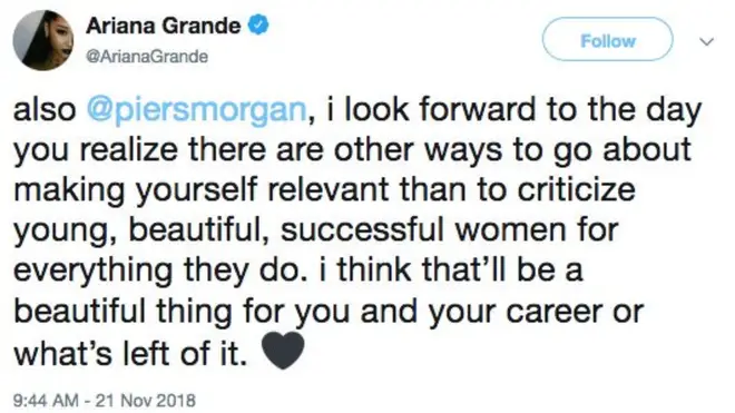 Ariana Grande leaps to Little Mix's defence over Piers Morgan's comments