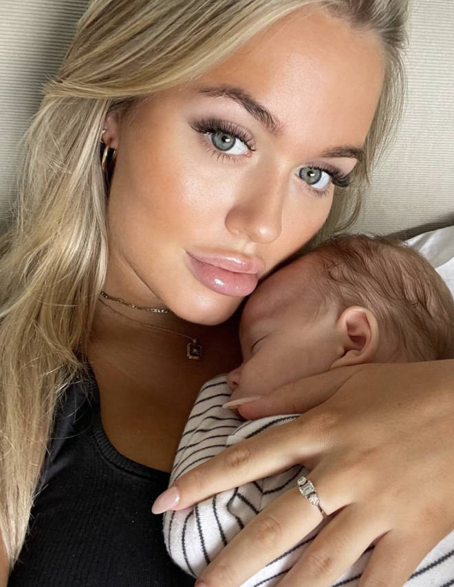 Lottie Tomlinson welcomed her son Lucky in August