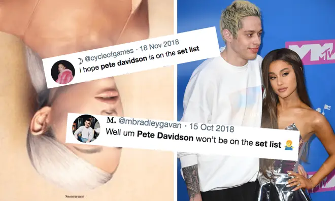 Ariana Grande fans wonder if Pete Davidson will be on the set list