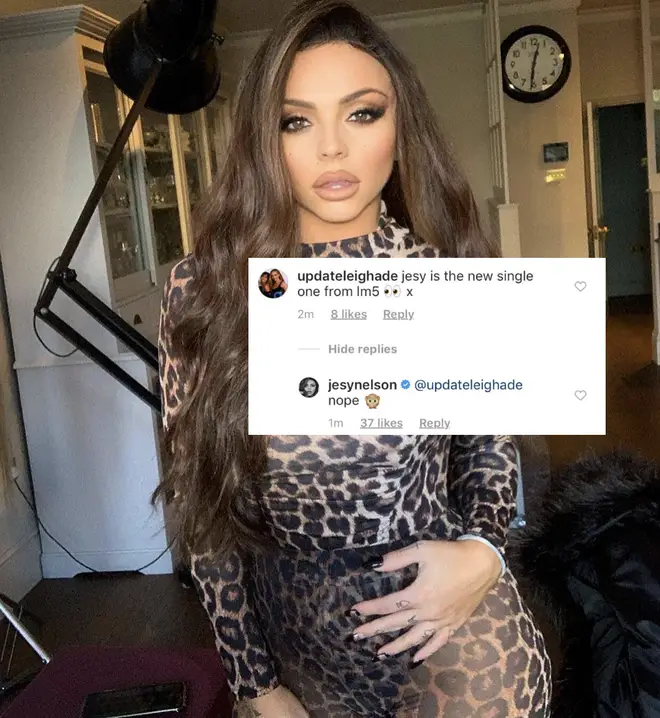 Jesy Nelson has responded to a fan's question on Instagram