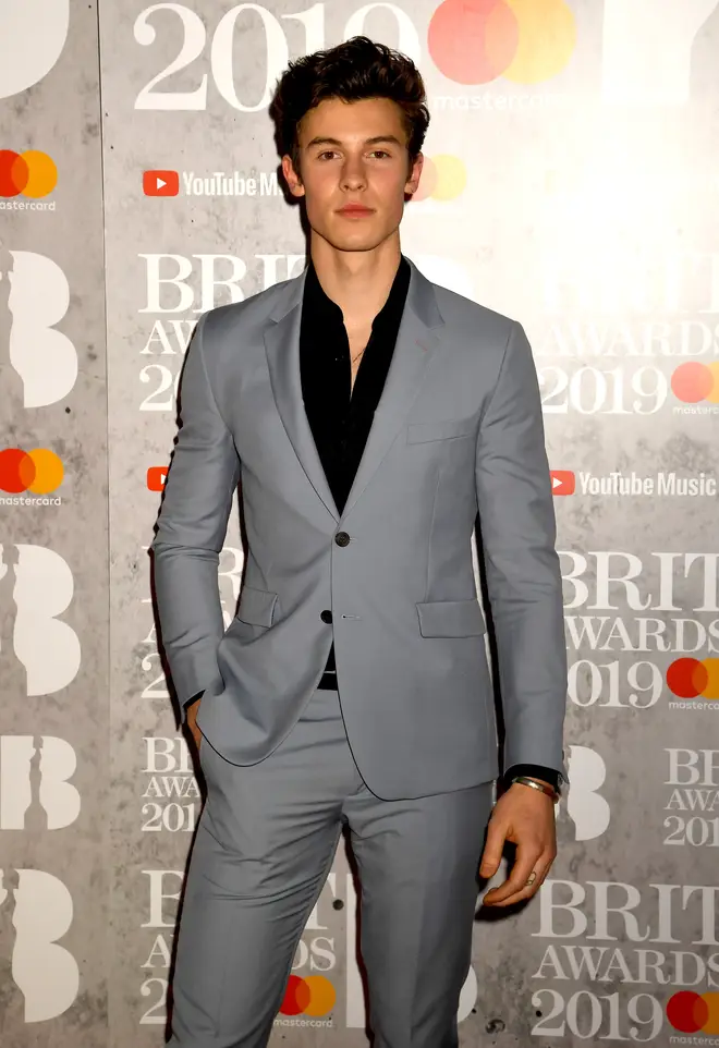 Shawn Mendes red carpet look at 2019 BRITs
